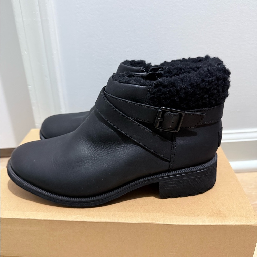 UGG Black Ankle Boots.  “Benson Boot” by UGG.  Never worn, ships in box.